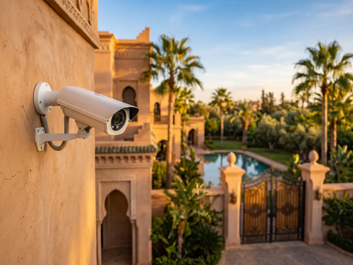 Caméras de surveillance installées autour d'une villa